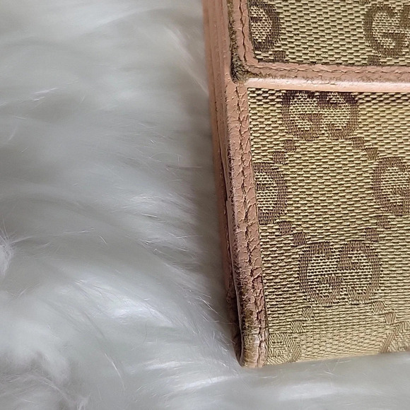 GUCCI Long Wallet CG Canvas Beige Pink Canvas X Leather Authentic‎ Used - Picture 12 of 12